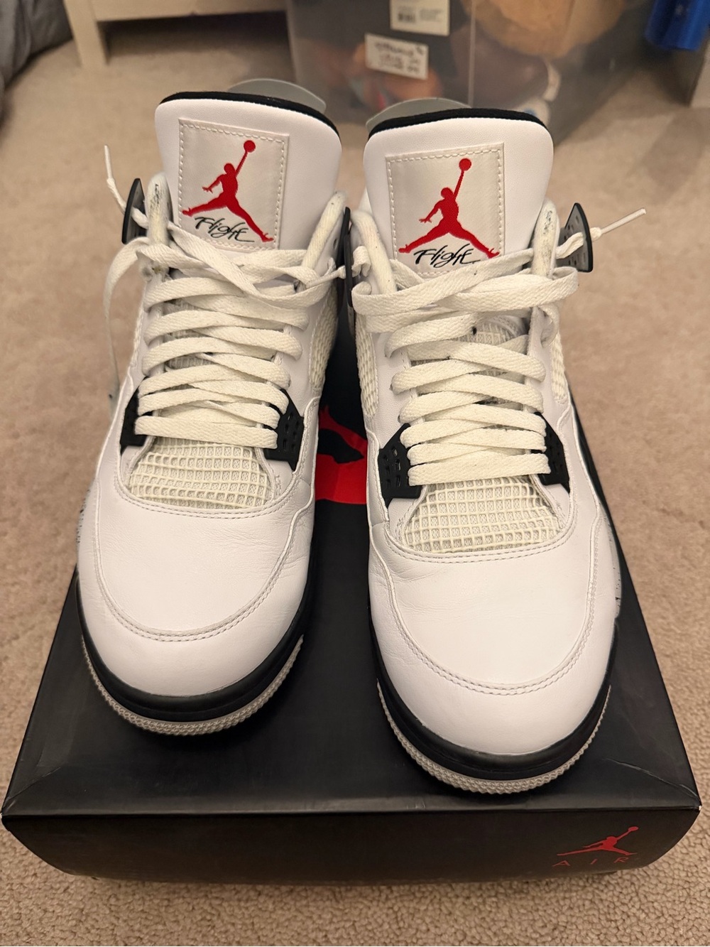 Jordan Men’s White/Black/Red Retro 3 Basketball Sneakers